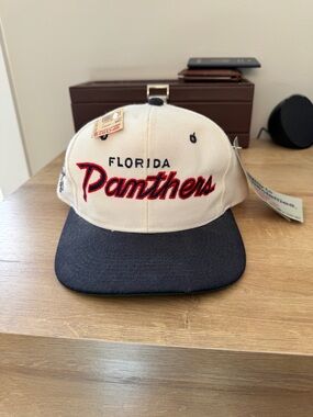 Vintage Florida Panthers Script Snapback Hat - NWT